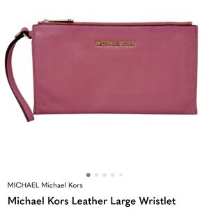 Michael Kors Pink Leather Wristlet